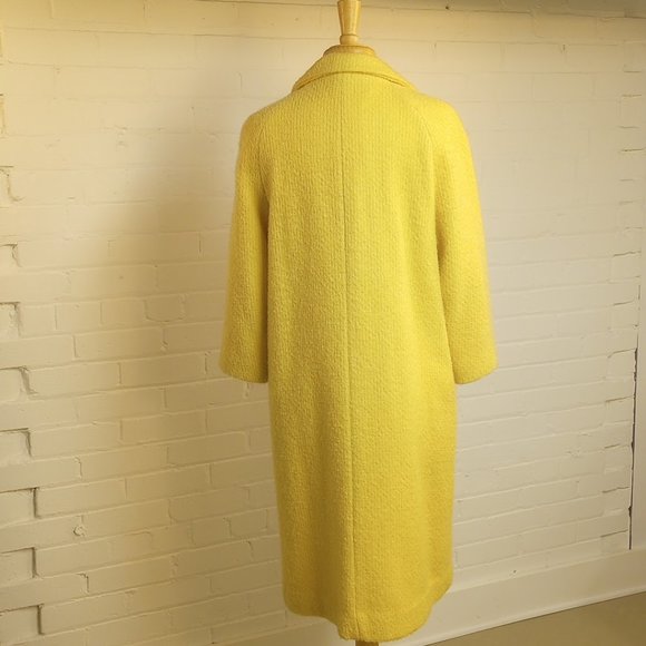 Vintage Yellow Wool Coat, Size 8-10 - Picture 2 of 9